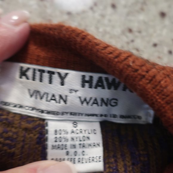 Womens Kitty Hawk By Vivian Wang Brown/Multi Print Cardigan Sweater S * - Picture 7 of 7